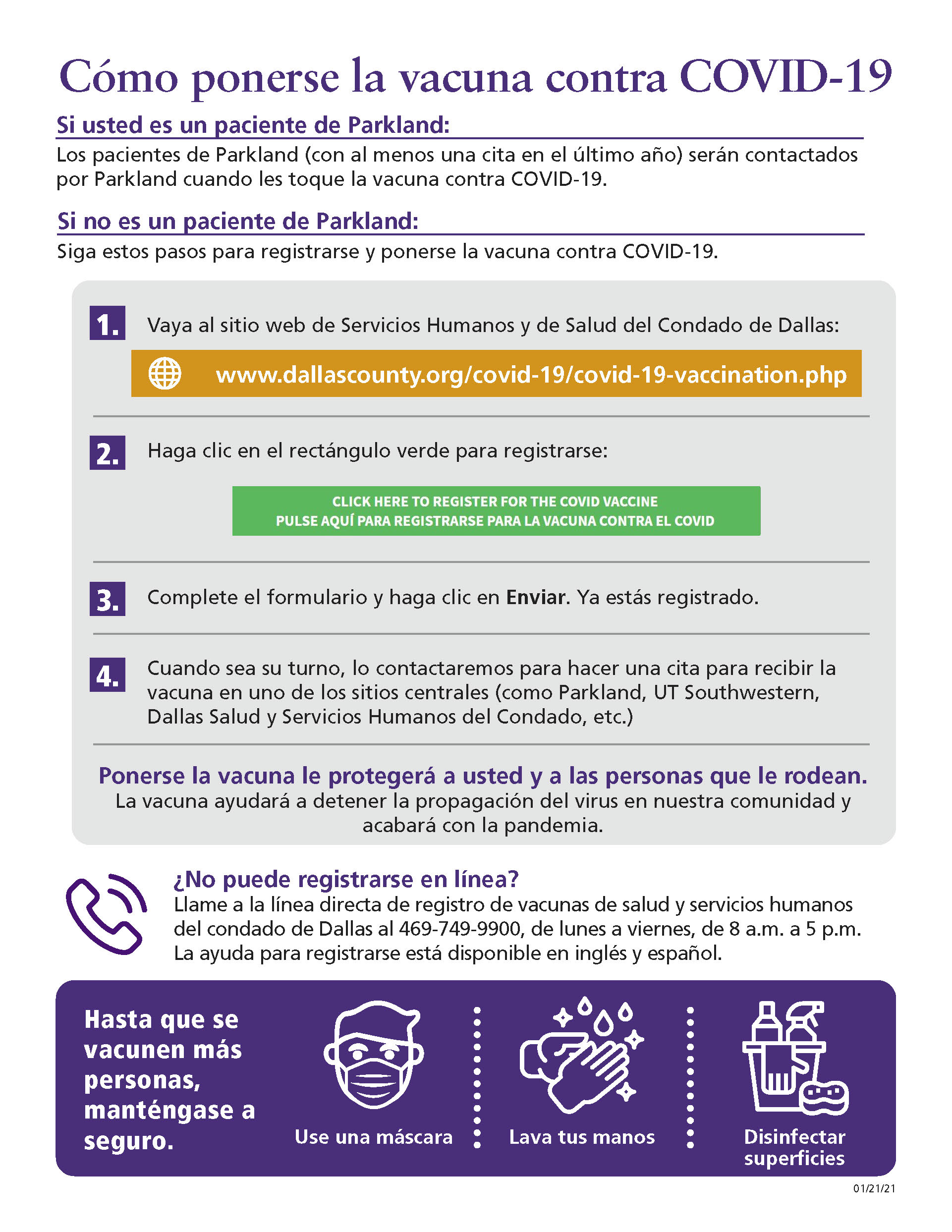 How to get vaccine 1.21.21 Spanish