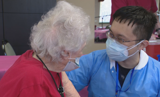 Seniors receive covid-19 vaccine in Texas