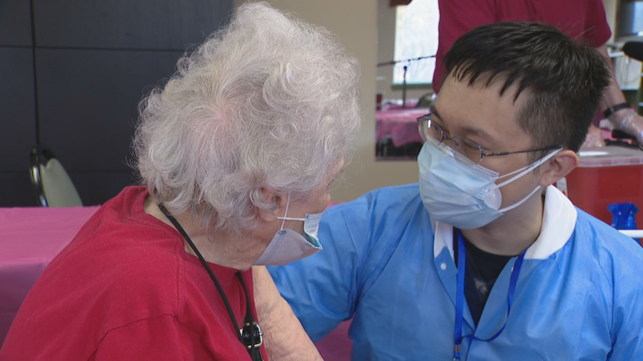Seniors receive covid-19 vaccine in Texas