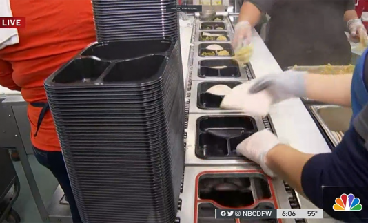 Meals on Wheels staff making meals for Dallas seniors