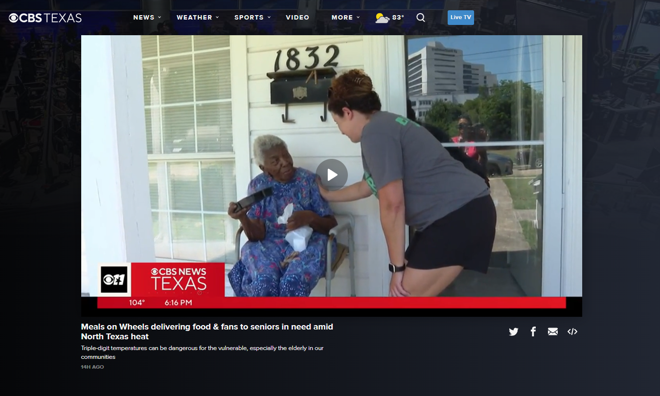 Meals on Wheels delivering food & fans to seniors in need amid North ...