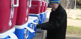 Meals on wheels delivers in sub freezing weather.